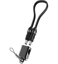 Lexroo S-link Armor CC-020 60W 20 cm Type-C to Type-C PD Örgülü Metal Başlıklı Siyah Hızlı Şarj