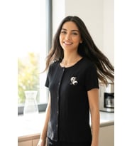 Kadın Ayıcık Desenli Bambu Viskon Kısa Kollu Soft Örme Pijama Takımı Siyah Ayıcık