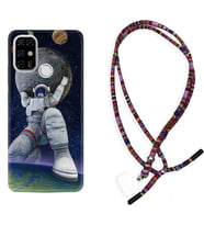 Casper E30 F20 X20 Kılıf Boyun Asklı Rasta Silikon Astronot ve Dünya 1759