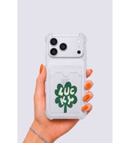 iPhone 17 Pro Max Kartlıklı Lucky Yonca Desenli Kılıf