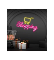 Shopping Yazılı ve Şekilli Neon Tabela