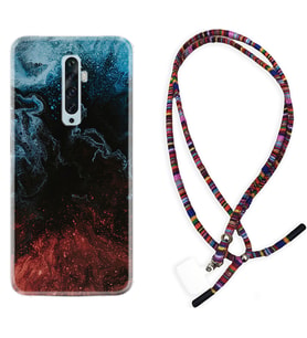 Oppo Reno 2Z 4 Lite 4 Pro 5 6 7 A31 Kılıf Boyun Asklı Rasta Silikon Red Blue Black Abstact 1386
