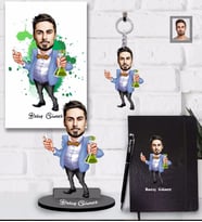 Kişiye Özel Öğretmen Karikatürlü 5 li Hediye Seti Bay-18