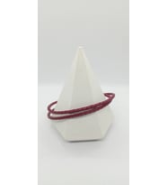 Kırmızı Renk Deri Örgülü Bileklik (40 cm)