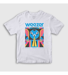 Presmono Unisex Çocuk Beyaz Poster Müzik Weezer T-Shirt 513369tt