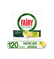 Fairy Hepsi Bir Arada Bulaşık Kapsülü Limon Kokulu 120 Yıkama (Mavi)