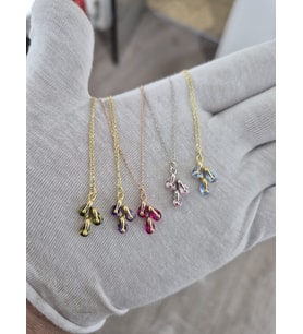 925 Ayar Papatya Silver Salkım Damla Doğum Taşlı Kolye.rose.gold.rodaj