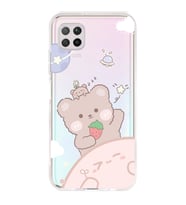 Huawei P40 Lite Uyumlu Tatlı Ayıcık Desenli Şeffaf Telefon Kılıfı