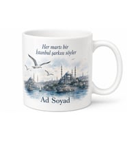 İstanbul Martı Sesleri Baskılı Kupa Bardak Nostaljik Hediye