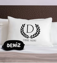 BK Gift Kişiye Özel İsimli Pamuklu Yastık Kılıfı ve Göz Bandı Uyku Seti-4, Tasarım Ev Tekstili, Uyku Bandı, Ev Hediyesi