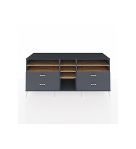 Kronos Konsol 7 Raflı 4 Çekmeceli  220x59x99 Antrasit-Çam/Antrasit