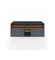 Kronos Konsol 7 Raflı 4 Çekmeceli  220x59x99 Antrasit-Çam/Antrasit