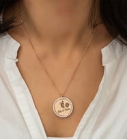 925 AYAR PAPATYA SİLVER GÜMÜŞ KOLYE ROSE- RODAJ-GOLD İLK ADIM KOLYESİ ANNE BEBEK KOLYE EL AYAK KOLYE