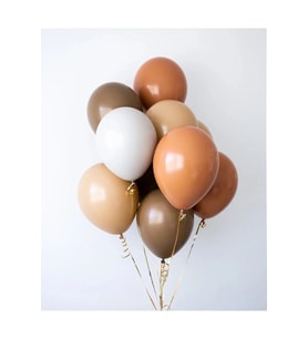 Retro Kahve Tondaki Renkler Balon Demeti 30 Lu
