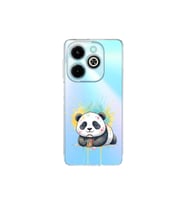 Infinix Hot 40i ile Uyumlu Splash Panda Tasarımlı Şeffaf Silikon Kılıf