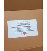 Bizi Tercih Ettiğiniz İçin Teşekkür Ederiz 10x5,7 cm 50 Adet