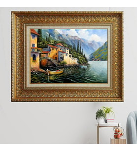 Altın Çerçeveli Paspartulu Tablo v13 (Gold)