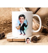 Bk Gift Kişiye Özel Sihirbaz Karikatürlü Beyaz Kupa Bardak-1, Sevgiliye Hediye, Arkadaşa Hediye