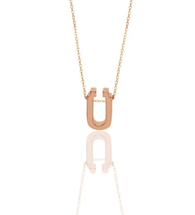 Söğütlü Silver Gümüş rose üç boyutlu minimal  ü  harf kolye