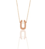 Söğütlü Silver Gümüş rose üç boyutlu minimal  ü  harf kolye