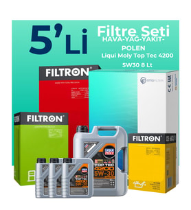 Filtron BMW X6 35 Dizel Filtre Bakım Seti Liqui Moly Motor Yağlı (2008-2011) 5 Li