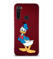 Xiaomi Redmi Note 8 Soft Premier Kapak Donald Duck-D Tasarımlı Silikon Kılıf - Mürdüm (Şeffaf)