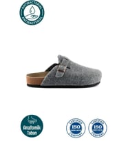 Roy Jones 7004 Unisex Gri Yün Keçe Günlük Ev Terlik