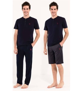 U.S. Polo Assn Erkek 3lü Pijama Takımı Lacivert