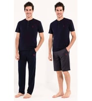 U.S. Polo Assn Erkek 3lü Pijama Takımı Lacivert