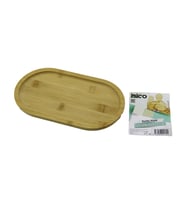 Oval Ahşap Bambu Servis Sunum Tepsi - Tahtası Mini Tepsi 25 X 14 X 1.4CM