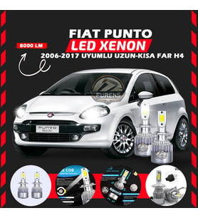 Fiat Punto 2006-2017 Uzun - Kısa Far Uyumlu Şimşek Etkili Led Xenon Performance Series H4