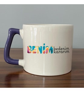 Benim Bedenim, Benim Kararım Baskılı Kadınlar Günü Mor Kulplu D Kupa