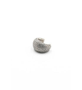 Zirkon Taşlı Kalın Halka Earcuff – Gümüş, Sıkıştırmalı, Anti Alerjik Kıkırdak Küpe