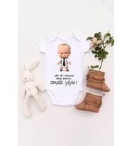 Erkek Bebek Onuda Yiyin Baskılı Zıbın
