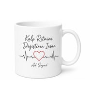 Kalp Ritmimi Değiştiren İnsan Yazılı EKG Çizimli Romantik Kupa Bardak Hediye