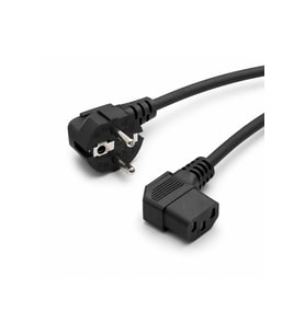 MN55PKL L Tip C13 Power Güç Kablosu 1.8 Metre Siyah 3 Pin 1 mm Bakır İletken 90 Derece Kasa Monitör UPS Kablosu