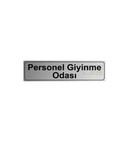 Personel Giyinme Odası Yönlendirme Levhası 20 cm x 5 cm Gümüş Fırçalı Metal