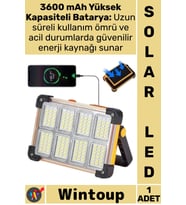 #Led Kamp Lambası Güneş Enerjili Taşınabilir Şarjlı Aydınlatma 3600 mAh Pil 4 Kademeli Solarlı Led