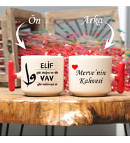 Tasavvuf Temalı Elif Vav Tasarımlı Kişiye Özel T Kupa Bardak