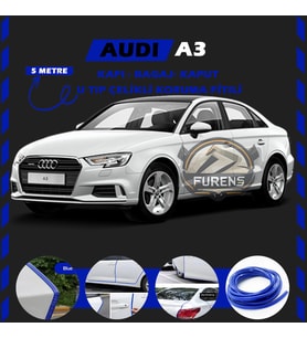 Audi A3 Oto Araç Kapı Koruma Fitili 5metre Parlak Mavi Renk