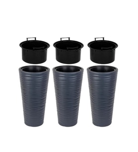 Omnipazar SO-KVT2 Kumsal Vazo Saksı Takımı 85 Litre Antrasit 3 Adet