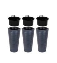 Omnipazar SO-KVT2 Kumsal Vazo Saksı Takımı 85 Litre Antrasit 3 Adet