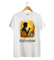 BYVOL Resim Öğretmenine Hediye T-shirt Kişiye Özel İsim Baskılı Tshirt (Erkek Ressam) (Beyaz)
