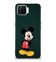 Oppo A73 Soft Premier Kapak Mickey Mouse-B Tasarımlı Silikon Kılıf - Yeşil (Şeffaf)