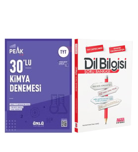 Ünlü Yayıncılık TYT Kimya Best Peak 30 lu Denemesi ve AKM Dil Bilgisi Soru Bankası Seti 2 Kitap