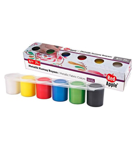 Red Apple Metalik Kumaş Boyası 6 Renk x 25 ml. 