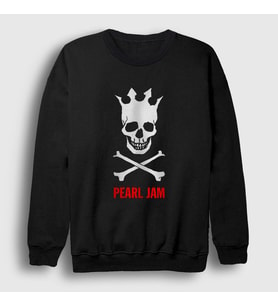 Presmono Unisex Siyah Skull Pearl Jam Sweatshirt 74283tt