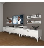 Decoraktiv Ekoflex 270R Mdf Gold Tv Ünitesi Tv Sehpası - Parlak Beyaz
