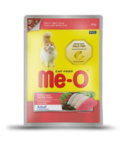 Me-O Pauch Jöle İçinde Ton Balıklı Alabalıklı Kedi Konserve Mama 80 gr
