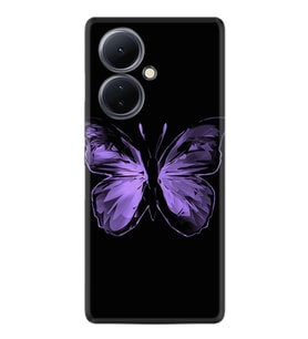 Vivo V29 Lite Kılıf Resimli Desenli Silikon Platinium Series Black Butterfly 1879
